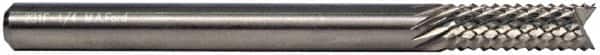 M.A. Ford - 3/64" Diam, 5/32" LOC, Fishtail Point End, Solid Carbide Diamond Pattern Router Bit - 1-1/2" OAL, 1/8" Shank Diam - Americas Industrial Supply