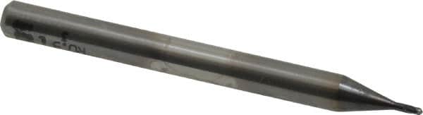OSG - 1mm Diam, 0.8mm LOC, 2 Flute Solid Carbide Ball End Mill - WXL Finish, Single End, 45mm OAL, 4mm Shank Diam, Spiral Flute - Americas Industrial Supply
