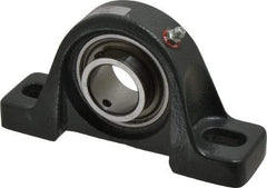 Browning - 1-3/16" ID, 6-3/16" OAL x 3-9/32" OAH Pillow Block - 2,567 Lb Static Cap, 4,381 Lb Dyn Cap, 4-23/32" Btw Mnt Hole Ctrs, 1-11/16" Base-to-Ctr Ht, Cast Iron - Americas Industrial Supply