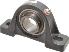 Browning - 1-7/16" ID, 6-3/4" OAL x 3-11/16" OAH Pillow Block - 3,493 Lb Static Cap, 5,782 Lb Dyn Cap, 5" Btw Mnt Hole Ctrs, 1-7/8" Base-to-Ctr Ht, Cast Iron - Americas Industrial Supply