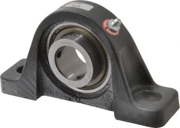 Browning - 1-1/4" ID, 6-3/4" OAL x 3-5/8" OAH Pillow Block - 3,493 Lb Static Cap, 5,782 Lb Dyn Cap, 5" Btw Mnt Hole Ctrs, 1-13/16" Base-to-Ctr Ht, Cast Iron - Americas Industrial Supply