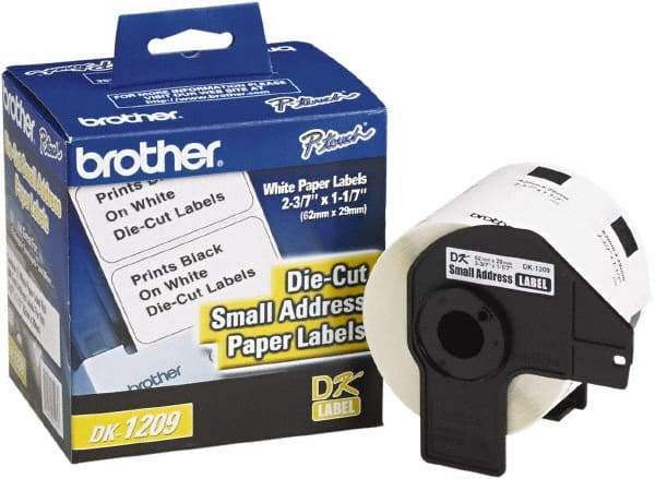 Brother - 1.1" Wide x 2-3/16" Long, White Paper Shipping Label - For PC Label Printers - Americas Industrial Supply
