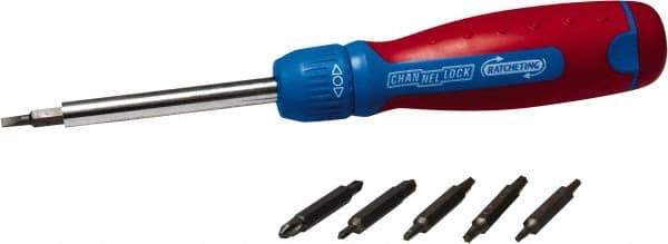 Channellock - Mini-Ratchet Bit Screwdriver Kit - Phillips, Slotted, Square, Torx, Nut Driver - Americas Industrial Supply