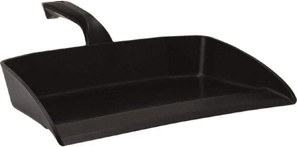 Vikan - 12-1/2" Wide Handheld Dustpan - Plastic Body, 4-1/2" Handle, Black - Americas Industrial Supply