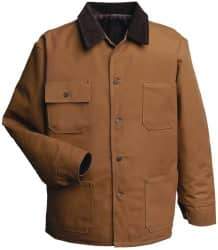 PRO-SAFE - Size M General Purpose Jacket - Brown, Cotton & Polyester, Buttons Closure - Americas Industrial Supply