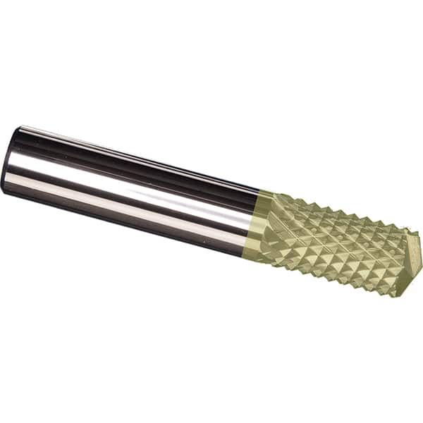 Made in USA - 1/4" Diam, 3/4" LOC, Drill Point End, Solid Carbide Diamond Pattern Router Bit - Right Hand Cut, 2" OAL, 1/4" Shank Diam, Use on Carbon & Honeycomb, Carbon Fiber, Composite, Fiberglass, Graphite - Americas Industrial Supply