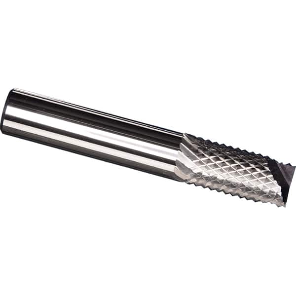 Made in USA - 6mm Diam, 18mm LOC, End Mill End, Solid Carbide Diamond Pattern Router Bit - Right Hand Cut, 75mm OAL, Use on Fiberglass - Americas Industrial Supply
