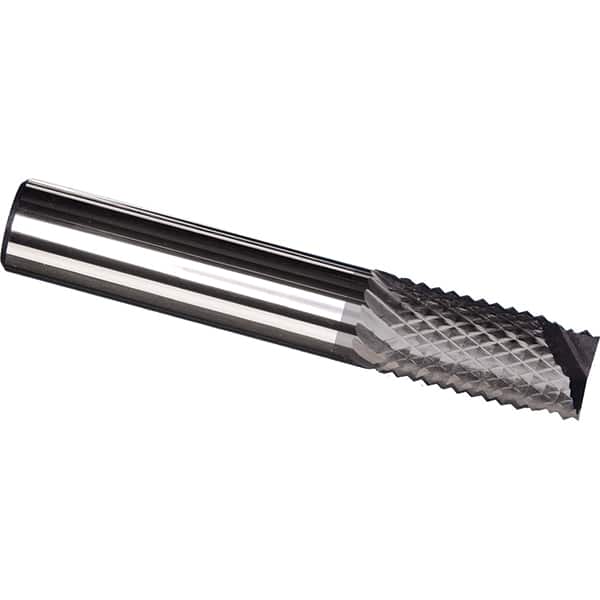Made in USA - 5mm Diam, 16mm LOC, End Mill End, Solid Carbide Diamond Pattern Router Bit - Right Hand Cut, 50mm OAL, Use on Fiberglass - Americas Industrial Supply