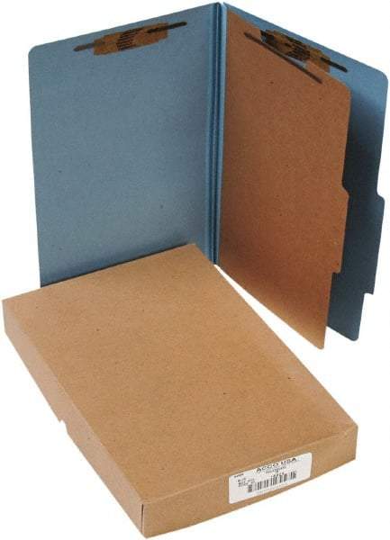 ACCO - 14 x 8 1/2", Legal, Sky Blue, File Folders with Top Tab - Right of Center Tab Cut Location - Americas Industrial Supply