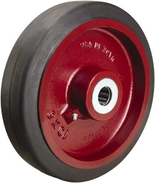 Hamilton - 10 Inch Diameter x 2-1/2 Inch Wide, Rubber on Cast Iron Caster Wheel - 790 Lb. Capacity, 3-1/4 Inch Hub Length, 1-1/4 Inch Axle Diameter, Straight Roller Bearing - Americas Industrial Supply