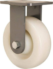 Hamilton - 6" Diam x 2" Wide x 7-1/2" OAH Top Plate Mount Rigid Caster - Nylon, Sealed Precision Ball Bearing, 4 x 4-1/2" Plate - Americas Industrial Supply