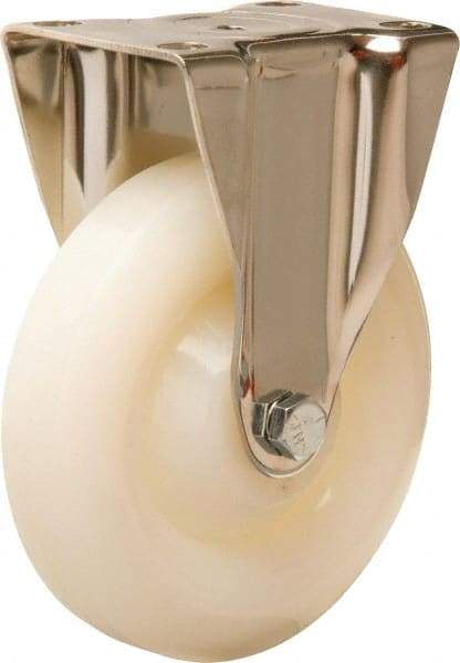 Hamilton - 5" Diam x 1-1/4" Wide x 6-1/4" OAH Top Plate Mount Rigid Caster - Nylon, 325 Lb Capacity, Plain Bore Bearing, 2-3/8 x 3-5/8" Plate - Americas Industrial Supply