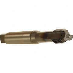 Emuge - 3/8-24 UNF 2BX 4 Flute TiCN Finish Cobalt Straight Flute Machine Tap - Modified Bottoming, Right Hand Thread, 3.937" OAL, 0.709" Thread Length, Oversize, Through Coolant - Americas Industrial Supply