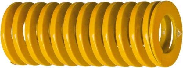 Associated Spring Raymond - 2" Hole Diam, 1" Rod Diam, 8" Free Length, Yellow Die Spring - 2935 Lb Max Deflection, 2.7795" Max Deflection, Extra Heavy Duty, Chromium Alloy Steel - Americas Industrial Supply