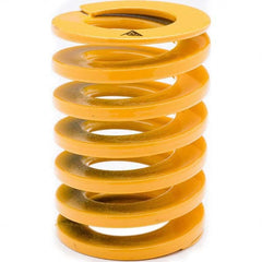 Associated Spring Raymond - 27mm Hole Diam, 13.5mm Rod Diam, 125mm Free Length, Yellow Die Spring - Americas Industrial Supply