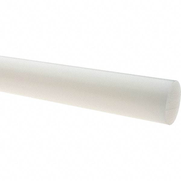 Value Collection - 4' Long, 2-1/4" Diam, Polyethylene (HDPE) Plastic Rod - White - Americas Industrial Supply