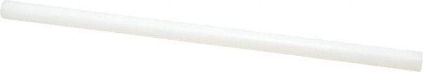 Made in USA - 8' Long, 2-1/4" Diam, Polyethylene (UHMW) Plastic Rod - White - Americas Industrial Supply