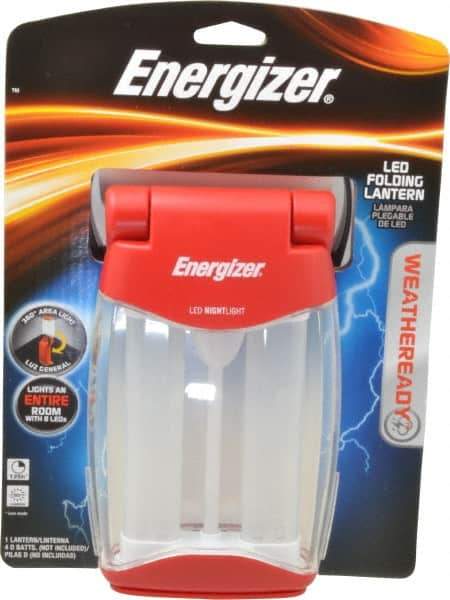 Energizer - LED Bulb, 200 Lumens, Spotlight/Lantern Flashlight - Red Plastic Body, 4 D Batteries Not Included - Americas Industrial Supply
