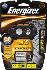 Energizer - 2 Red, Green, White LED Bulb, 160 Lumens, Hands-free Flashlight - Black, Gray Plastic Body, 3 AA Alkaline Batteries Included - Americas Industrial Supply