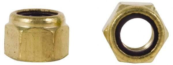Value Collection - 3/8-16 UNC Hex Lock Nut with Nylon Insert - 9/16" Width Across Flats, 29/64" High, Uncoated - Americas Industrial Supply