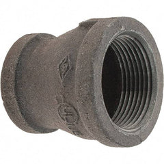Value Collection - Size 1-1/4 x 1", Class 150, Malleable Iron Black Pipe Reducing Coupling - 150 psi, Threaded End Connection - Americas Industrial Supply