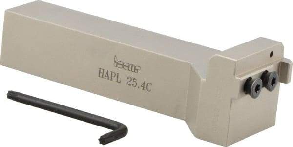 Iscar - 4.88" OAL, Left Hand Indexable Grooving Cutoff Toolholder - 1" Shank Height x 1" Shank Width, DGN/GRIP/HFPR Insert Style, HAP Toolholder Style, Series Heliface - Americas Industrial Supply