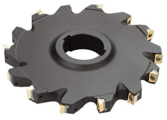 Iscar - Arbor Hole Connection, 1/2" Cutting Width, 1.31" Depth of Cut, 5" Cutter Diam, 1-1/2" Hole Diam, 12 Tooth Indexable Slotting Cutter - SDN Toolholder, QPMT PDTN Insert - Americas Industrial Supply