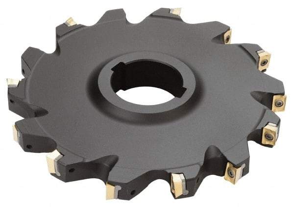 Iscar - Arbor Hole Connection, 0.37" Cutting Width, 1.06" Depth of Cut, 4" Cutter Diam, 1-1/4" Hole Diam, 14 Tooth Indexable Slotting Cutter - SDN Toolholder, X/QOMT 060204-HQ Insert - Americas Industrial Supply
