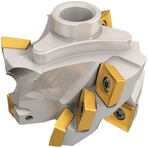 Iscar - 12 Inserts, 63mm Cut Diam, 33mm Max Depth of Cut, Indexable Square-Shoulder Face Mill - QD.T 1205 & SDMT 1205 Insert Compatibility, Series Heliquad - Americas Industrial Supply