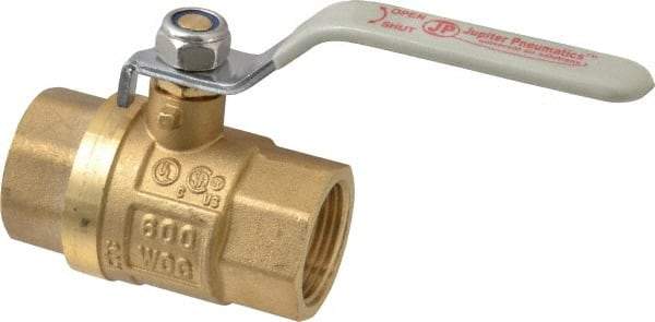 Value Collection - 1" Pipe, Full Port, Brass UL Listed Ball Valve - Inline - Two Way Flow, FNPT x FNPT Ends, Lever Handle, 600 WOG, 150 WSP - Americas Industrial Supply