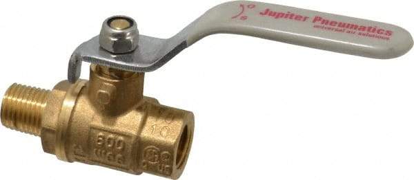 Value Collection - 1/4" Pipe, Full Port, Brass UL Listed Ball Valve - Inline - Two Way Flow, MNPT x FNPT Ends, Lever Handle, 600 WOG, 150 WSP - Americas Industrial Supply