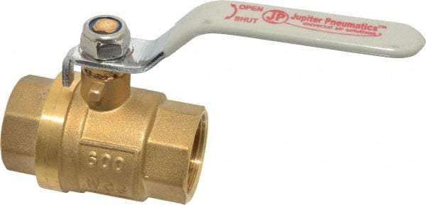 Value Collection - 1" Pipe, Full Port, Brass Full Port Ball Valve - Inline - Two Way Flow, MNPT x FNPT Ends, Lever Handle, 600 WOG, 150 WSP - Americas Industrial Supply