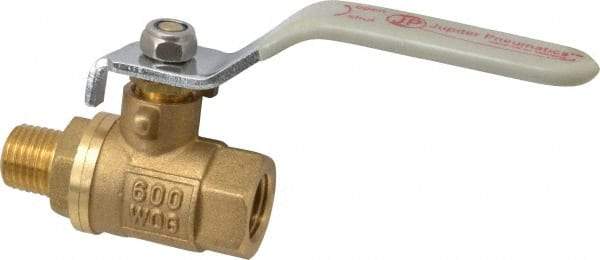 Value Collection - 1/4" Pipe, Full Port, Brass Full Port Ball Valve - Inline - Two Way Flow, MNPT x FNPT Ends, Lever Handle, 600 WOG, 150 WSP - Americas Industrial Supply