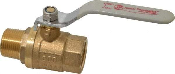 Value Collection - 3/4" Pipe, Full Port, Brass Full Port Ball Valve - Inline - Two Way Flow, MNPT x FNPT Ends, Lever Handle, 600 WOG, 150 WSP - Americas Industrial Supply