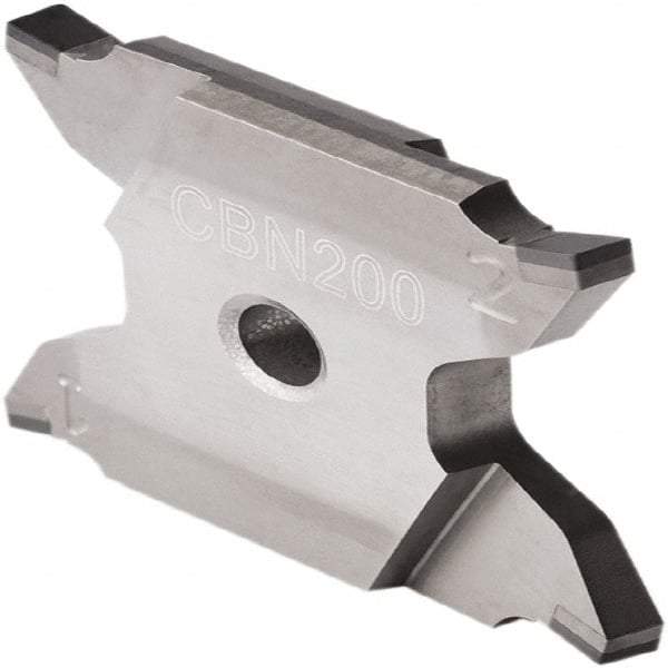 Seco - 2503015X4GKL Grade CBN200, 0.08" Cutting Width PCBN Grooving Insert - 0.256" Max Depth of Cut, Left Hand, 0.15mm Corner Radius - Americas Industrial Supply