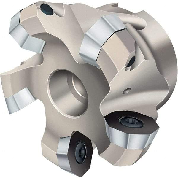 Walter - 135mm Cut Diam, 40mm Arbor Hole, 10mm Max Depth of Cut, Indexable Chamfer & Angle Face Mill - 8 Inserts, OD.. 0605.. Insert, Right Hand Cut, 8 Flutes, Through Coolant, Series Xtra-tec - Americas Industrial Supply