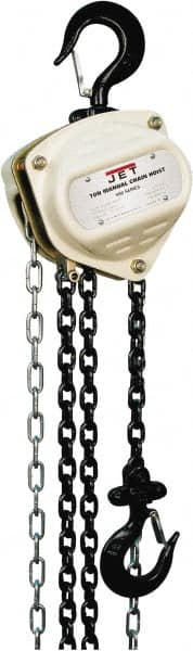 Jet - 1,100 Lb Lifting Capacity, 10' Lift Height, Hand Hoist - Made from Chain, 32' Overhaul to Lift 1' - Americas Industrial Supply