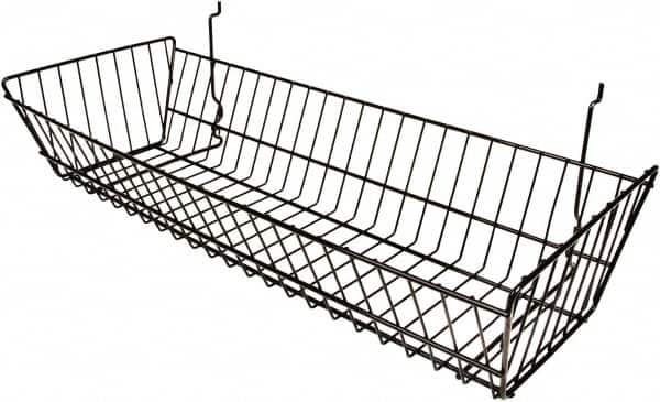 ECONOCO - 10" Deep, Rectangular Steel Peg Board/Slatwall Basket - 24" Wide x 5" High - Americas Industrial Supply