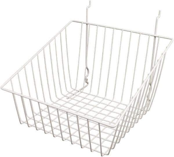 ECONOCO - 12" Deep, Square Steel Peg Board/Slatwall Basket - 12" Wide x 8" High - Americas Industrial Supply