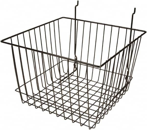 ECONOCO - 12" Deep, Square Steel Peg Board/Slatwall Basket - 12" Wide x 8" High - Americas Industrial Supply