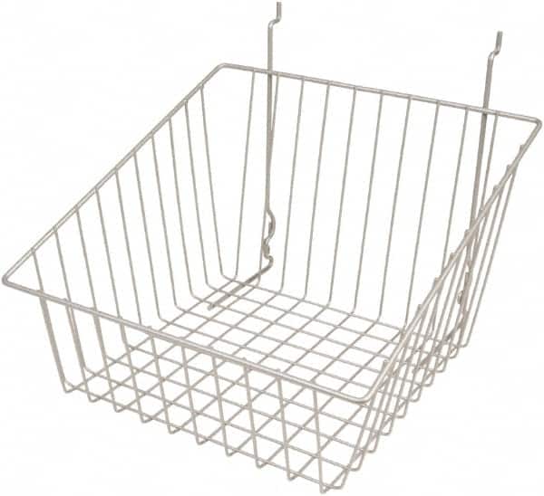 ECONOCO - 12" Deep, Square Steel Peg Board/Slatwall Basket - 12" Wide x 8" High - Americas Industrial Supply