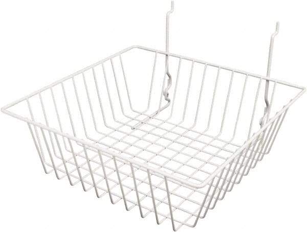 ECONOCO - 12" Deep, Square Steel Peg Board/Slatwall Basket - 12" Wide x 4" High - Americas Industrial Supply