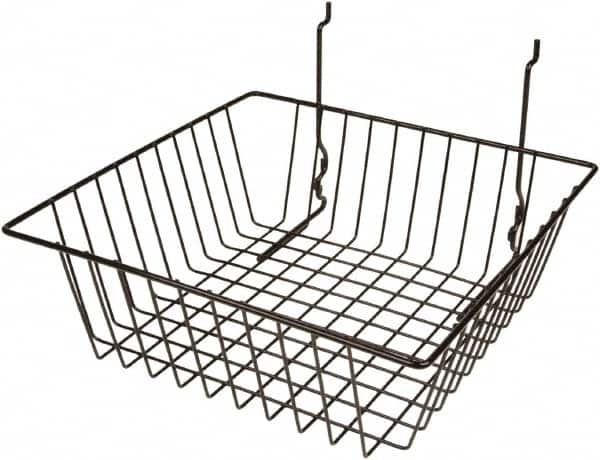 ECONOCO - 12" Deep, Square Steel Peg Board/Slatwall Basket - 12" Wide x 4" High - Americas Industrial Supply