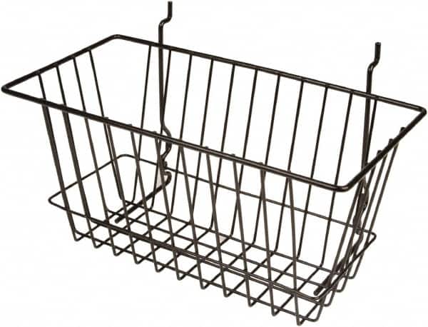 ECONOCO - 6" Deep, Rectangular Steel Peg Board/Slatwall Basket - 12" Wide x 6" High - Americas Industrial Supply