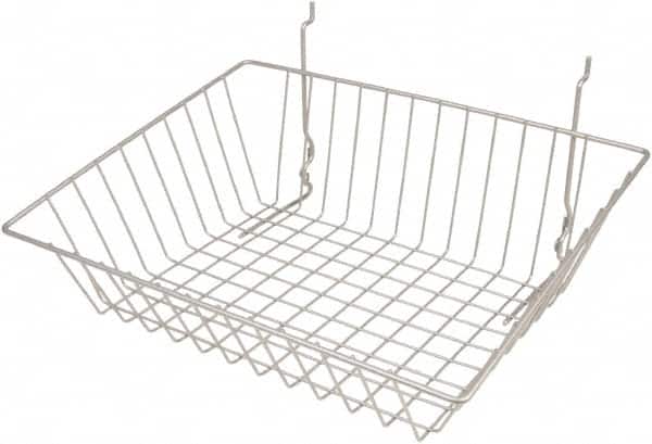 ECONOCO - 12" Deep, Rectangular Steel Peg Board/Slatwall Basket - 15" Wide x 5" High - Americas Industrial Supply