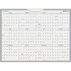 AT-A-GLANCE - 1 Sheet, 24 x 18", Erasable Wall Calendar - Gray, White & Orange - Americas Industrial Supply