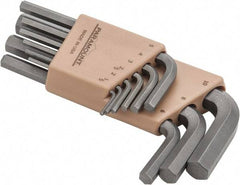 Paramount - 9 Piece L-Key Short Arm Hex Key Set - Hex Range 1.5 to 10mm, Steel - Americas Industrial Supply