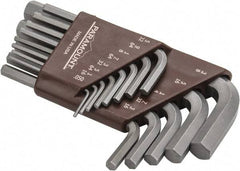 Paramount - 13 Piece L-Key Short Arm Hex Key Set - Hex Range 0.05 to 3/8", Steel - Americas Industrial Supply