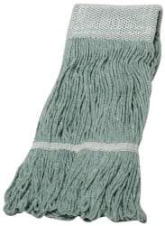Ability One - 5" Green Head Band, Medium Rayon Loop End Mop Pad - Quick Change Connection - Americas Industrial Supply