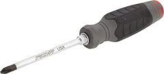 Proto - #2, 4-1/4" OAL, Standard Phillips Screwdriver - 4" Blade Length, Round Shank, Ergonomic Handle - Americas Industrial Supply